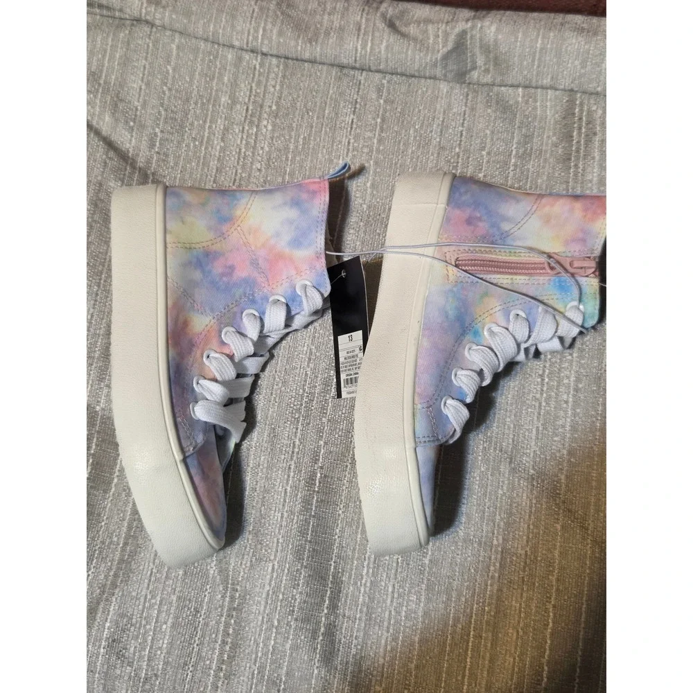 Art Class Kids Tie Dye High Top Sneakers Pastel Pink Blue White Size 13 NWT